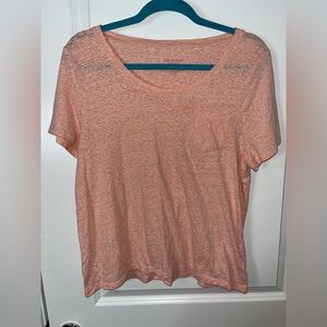 Isaac Mizrahi New York Women’s Sleepwear Relax Coral Short Sleeve T-Shirt Sz XL